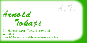 arnold tokaji business card